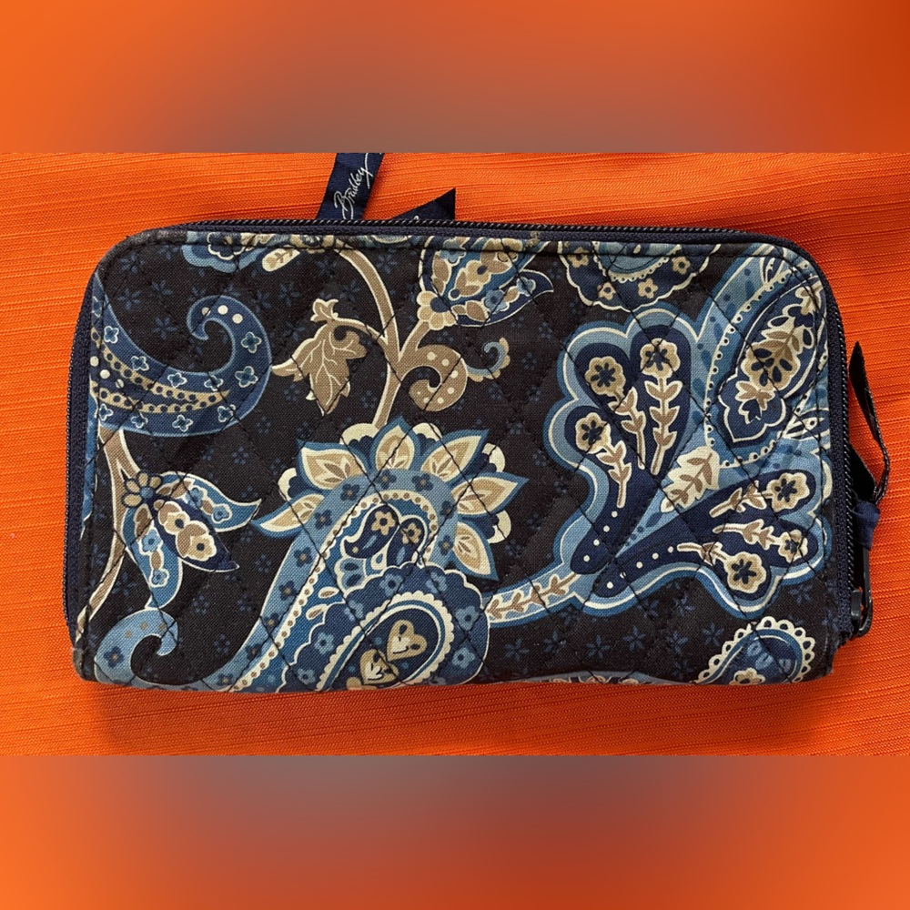 3 FOR $10 Vera Bradley Blue and Black Paisley Cosmetic Bag